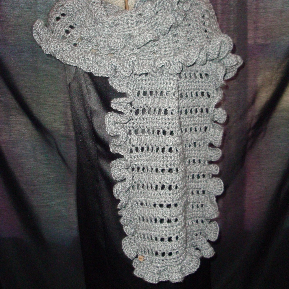 Hand Crafted Crochet Ruffled Wrap - Picture 2 of 7