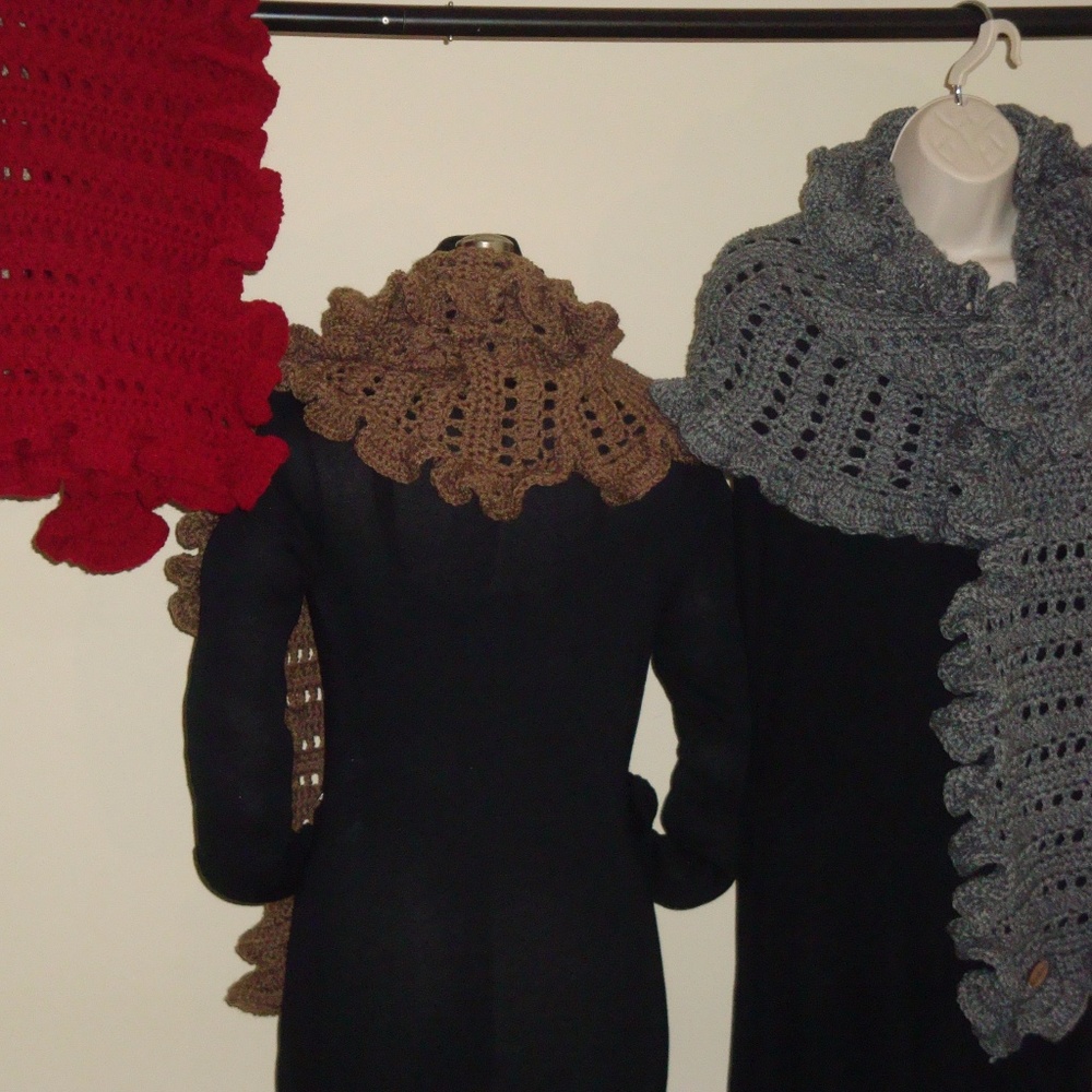 Hand Crafted Crochet Ruffled Wrap - Picture 7 of 7