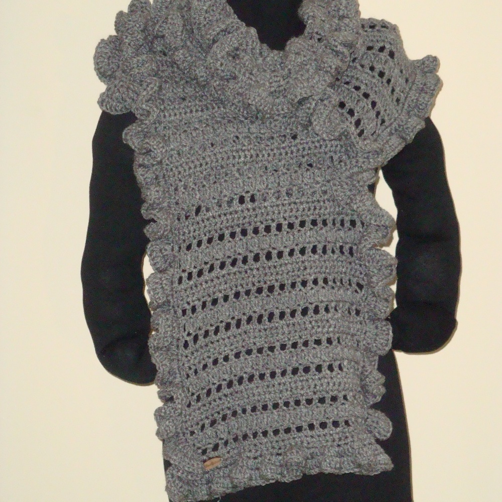 Hand Crafted Crochet Ruffled Wrap - Picture 6 of 7