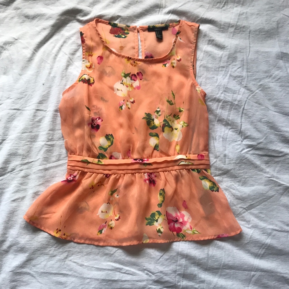  F21 Floral Peplum Blouse/Shirt