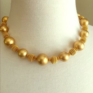 Anne Klein Couture Gold Ball Necklace