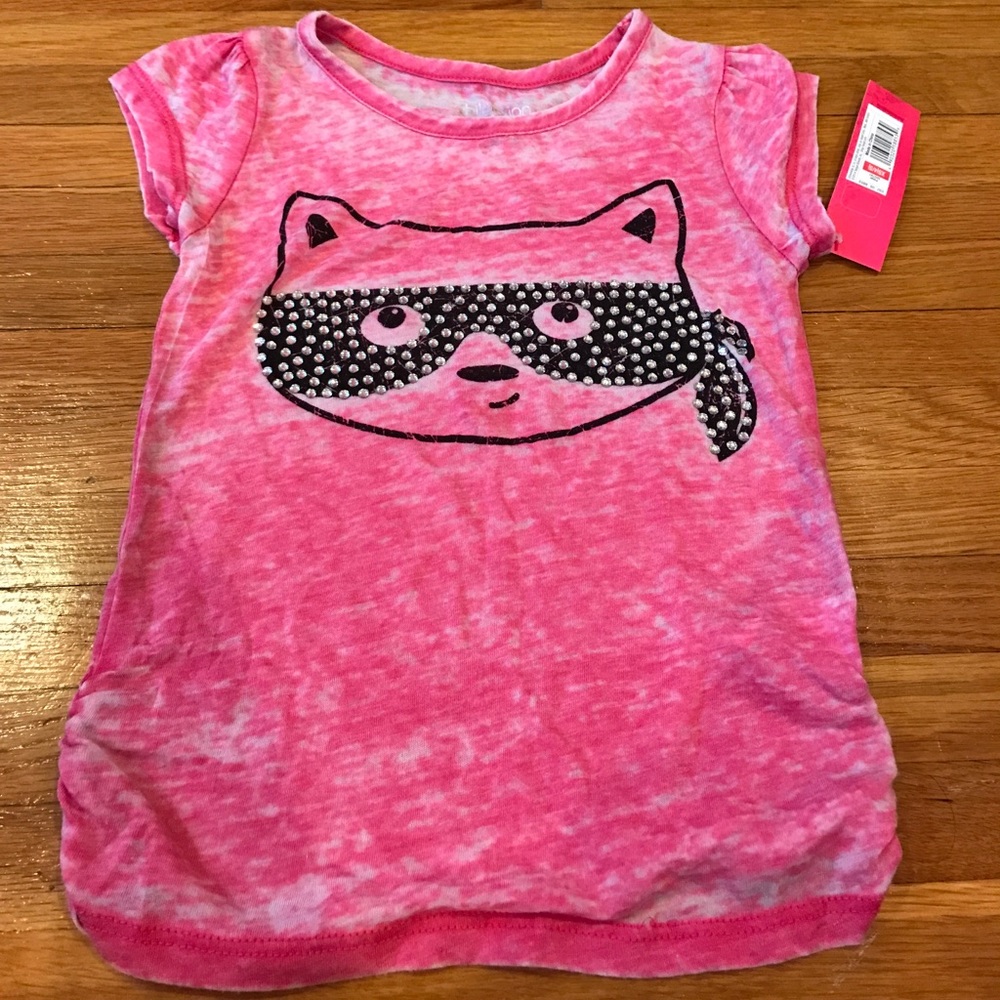 Girls cute fashion slub tee w Rhinestones sz 4/5