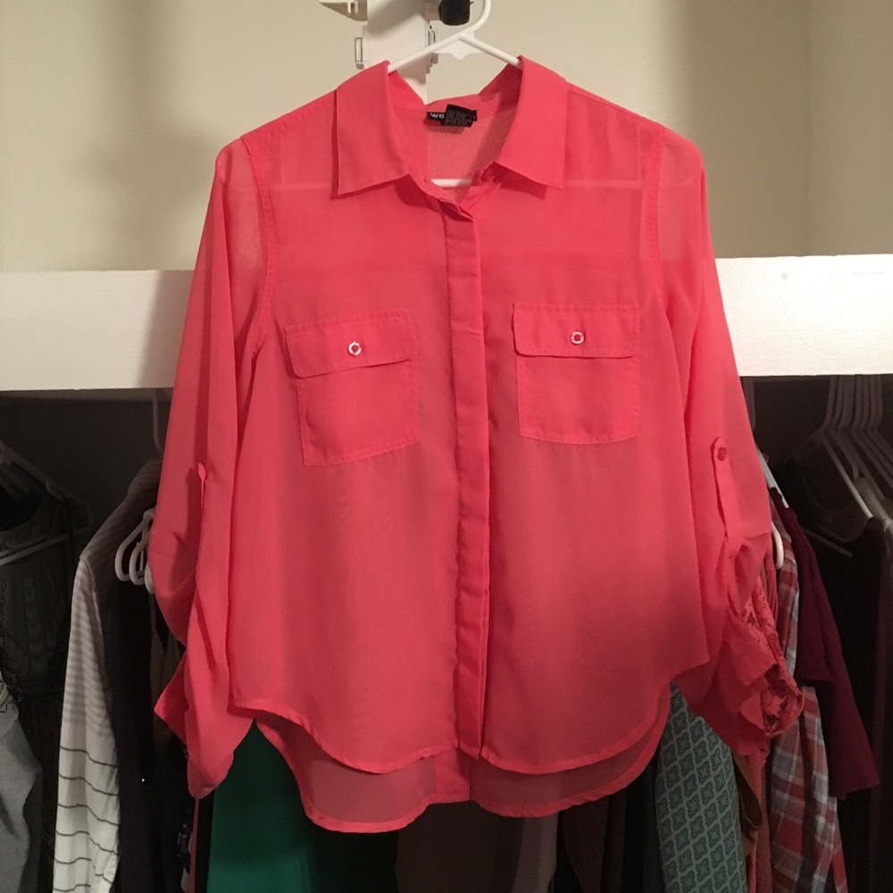 Wet seal pink sheer top