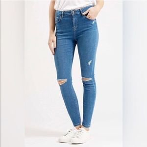Topshop Moto Distressed Skinny Jeans