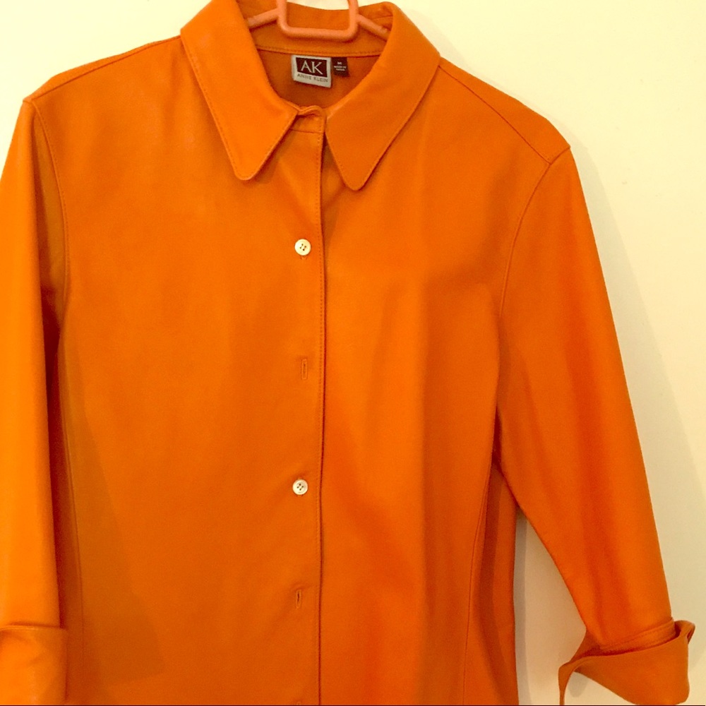100% leather squash colored jacket