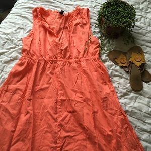 Coral midi summer dress