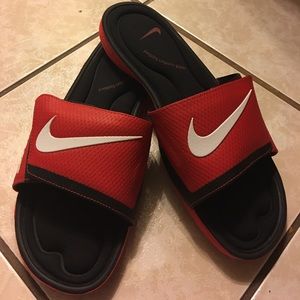 Nike slides red and Black