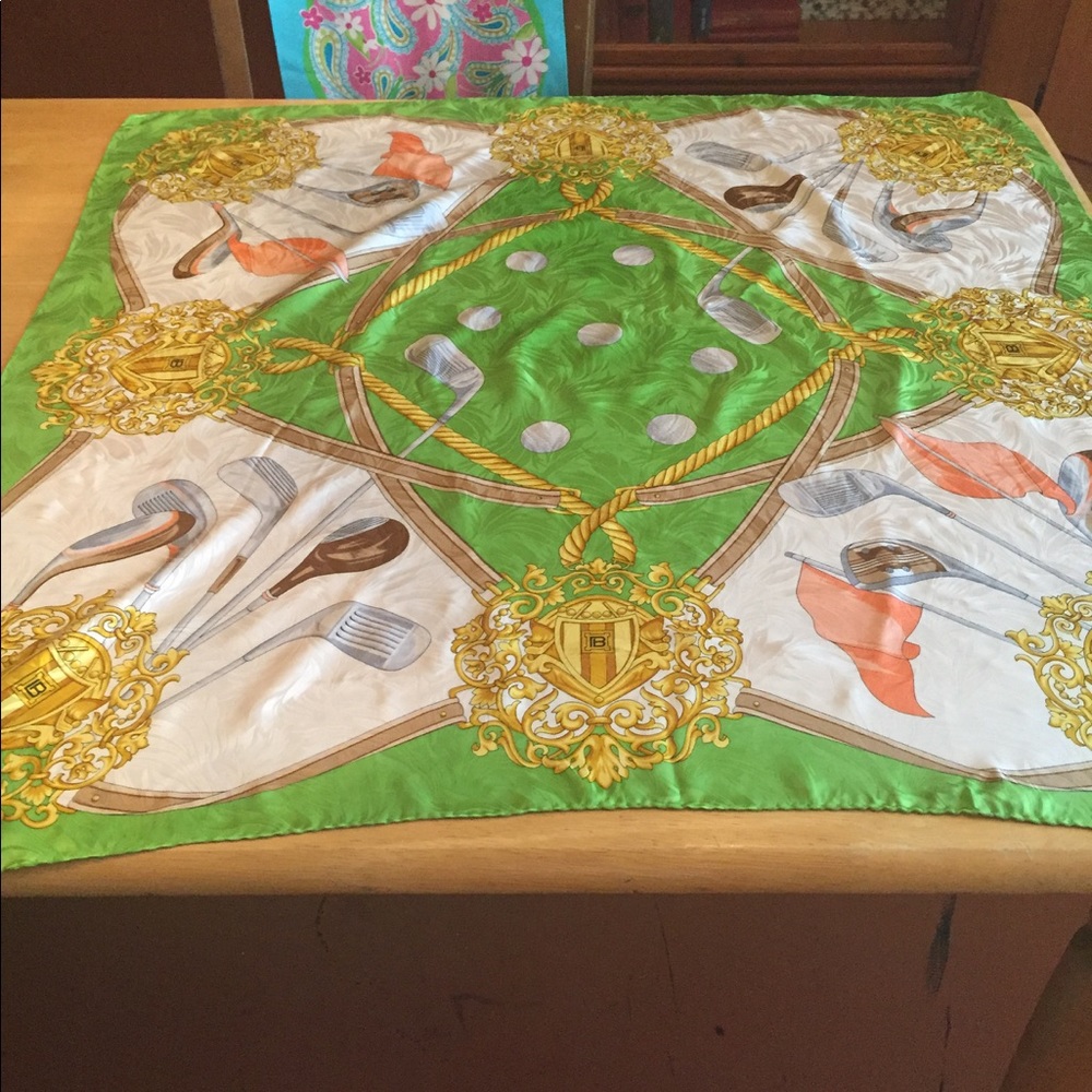 Laura Biagiotti golf themed silk scarf!
