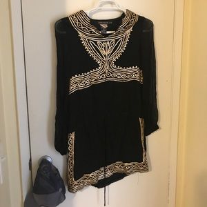 Antik Batik Gold trim Tunic sz XS