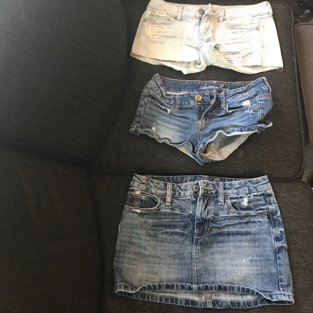 Two shorts and 1 skirt