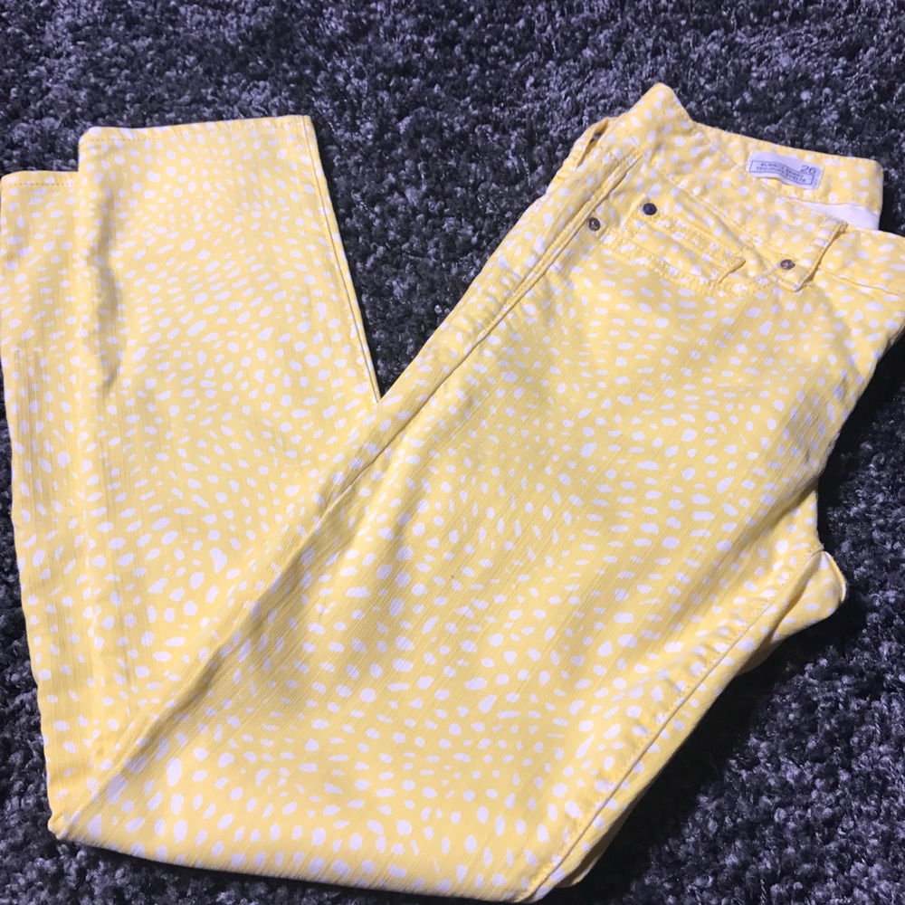 Gap yellow and white pants.