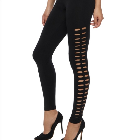 Pants - Clearance! Sexy Black Laser Cut Leggings New