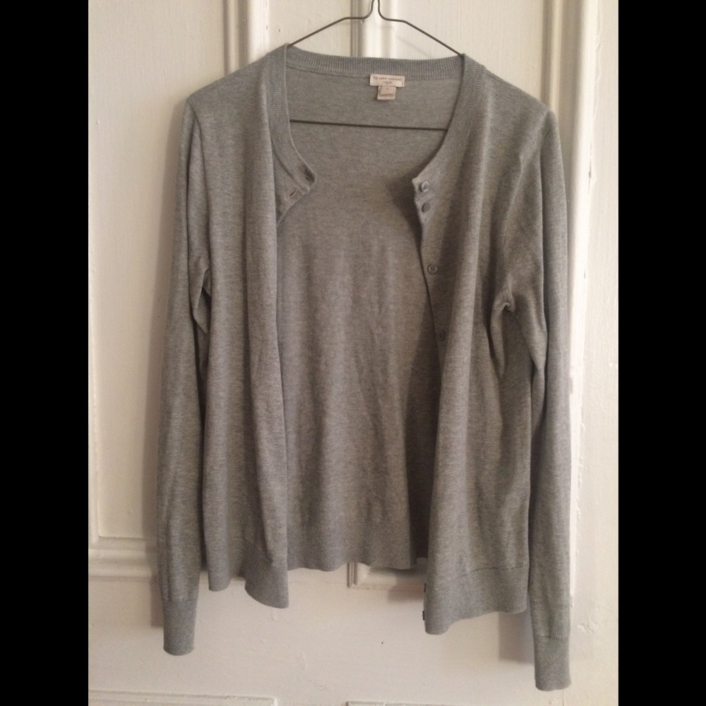 Gray J Crew cardigan -- worn once