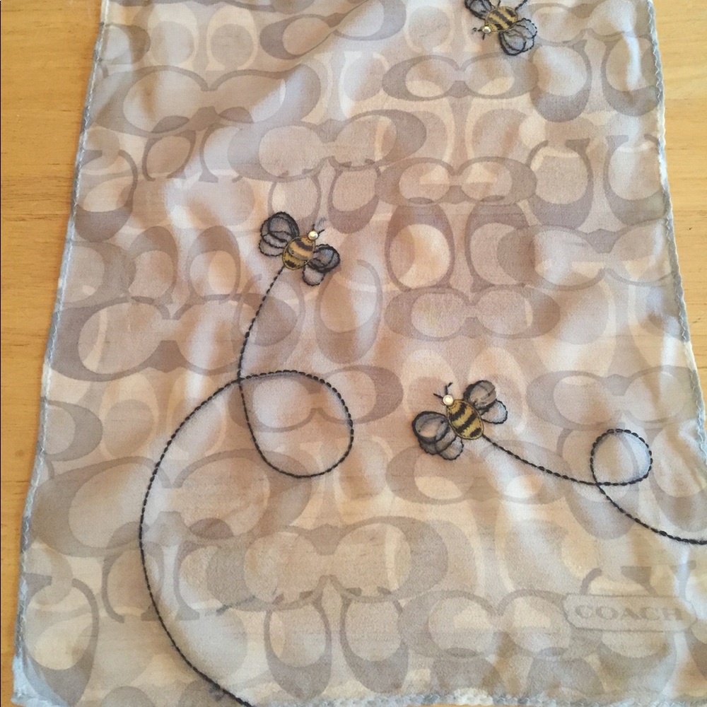 Coach silk chiffon bumble bee scarf!