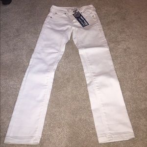 White jeans with diamond decals