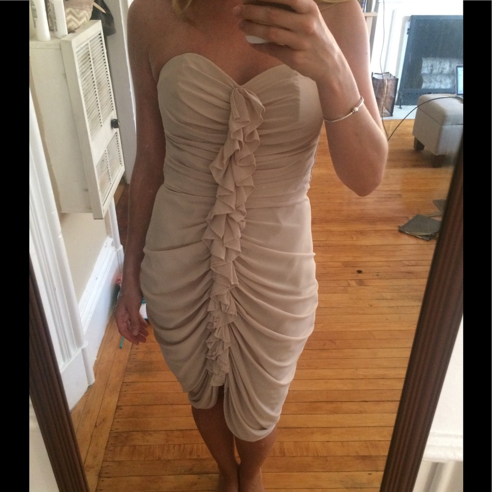 Nude ruffled H&M cocktail dress