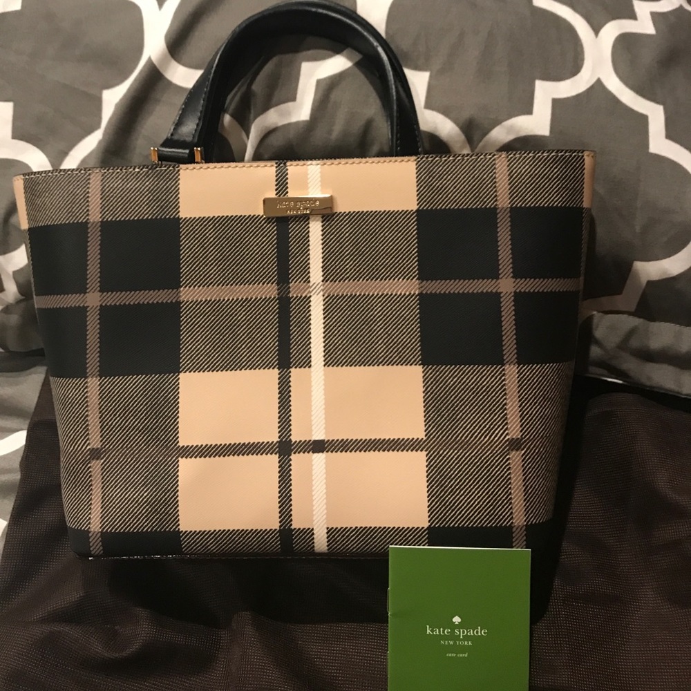 Kate Spade NWOT Grant Street Juno Plaid Handbag.