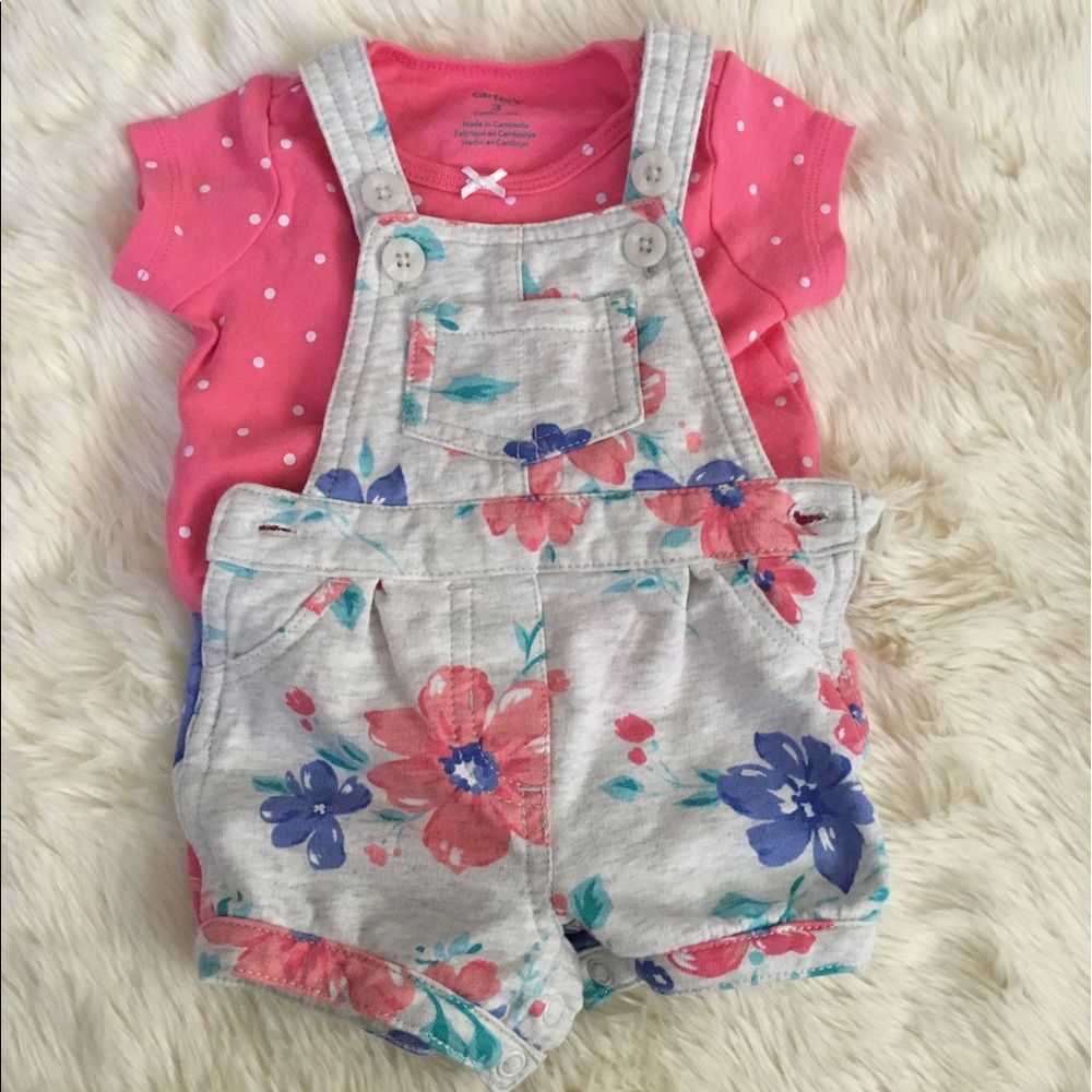 Carter's Floral Overall Set