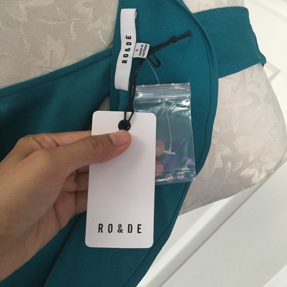 RO&DE Teal Crossover Ruffle Back Tank - Picture 5 of 5