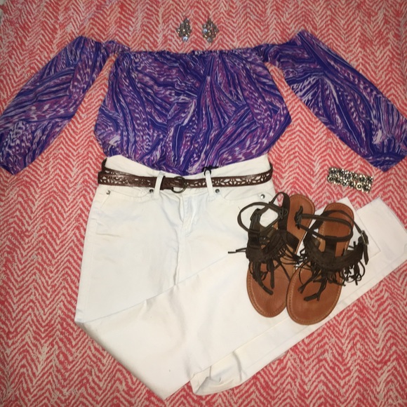 G by Guess Tops - G by Guess Off the Shoulder Blouse with Sleeves