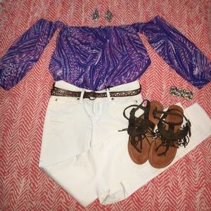 G by Guess Off the Shoulder Blouse with Sleeves