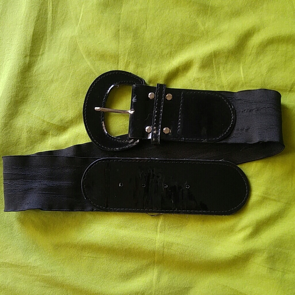 Black Elastic Fashion Belt