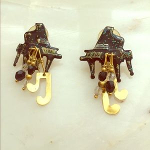 Lunch at the Ritz Piano Music note Earrings