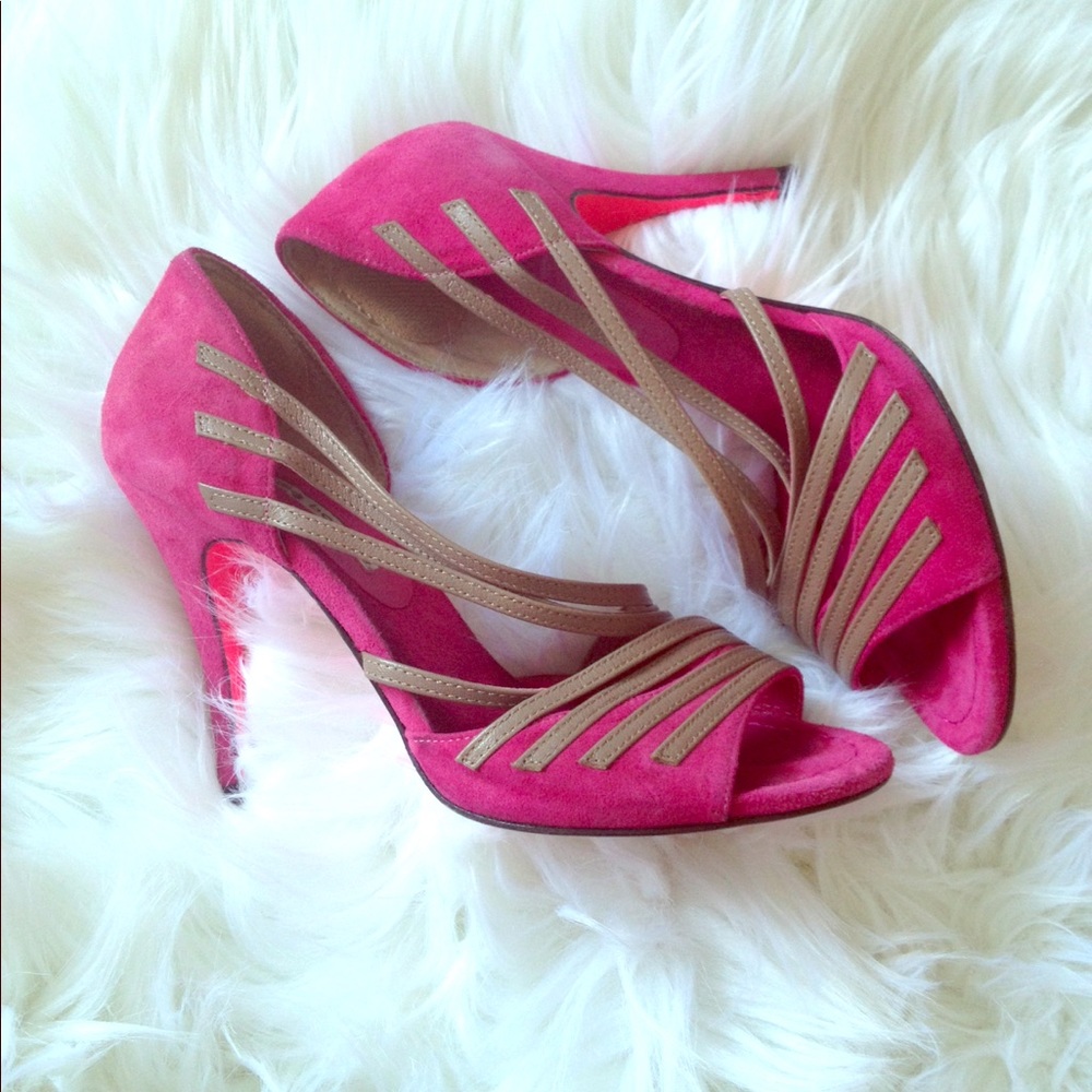 Suecomma bonnie hot pink strappy heels