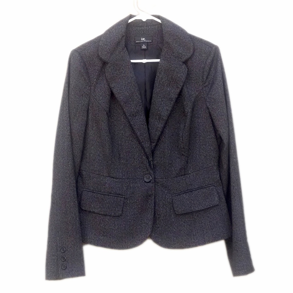 Iz Byer Juniors' Gray Fitted Blazer