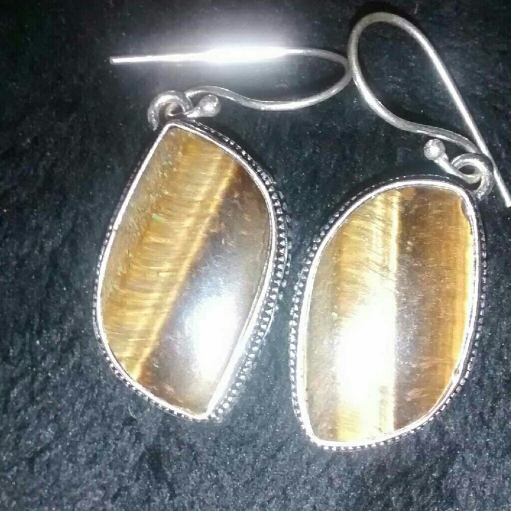 *SALE* NWOT.925Sterling Silver Tiger Eyes