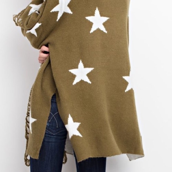 LAST TWO Seeing Stars Tunic Sweater- FADED OLIVE - Picture 8 of 8