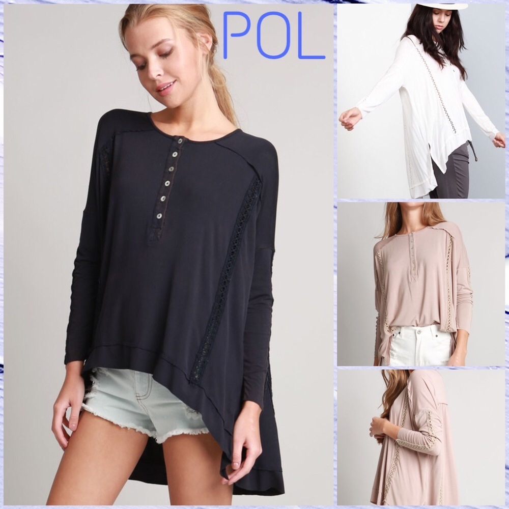 ❤️SALE 5🌟POL Long Sleeve Navy Silhouette Top - Picture 5 of 6