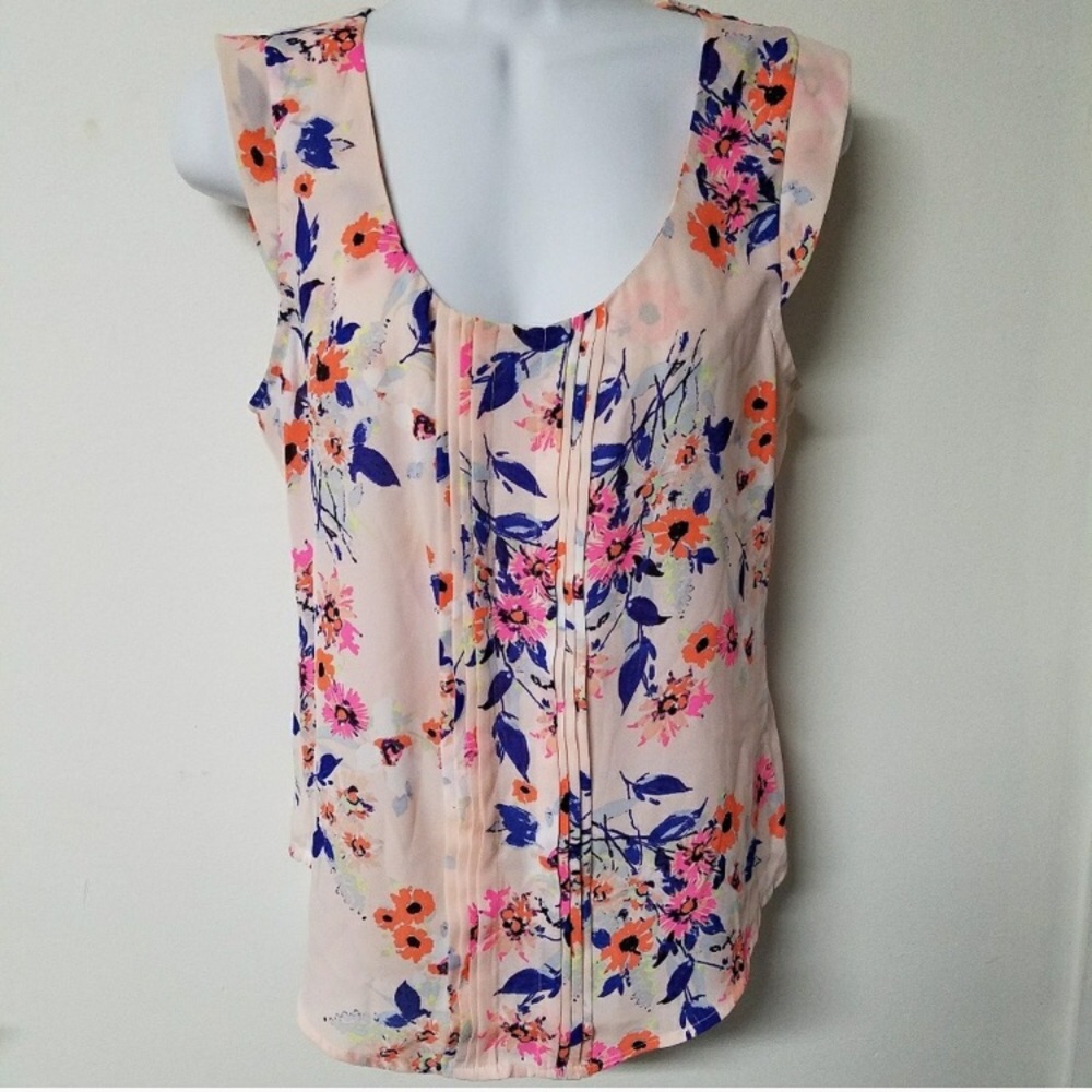 Candies Light Pink Semi Sheer Floral Design Top