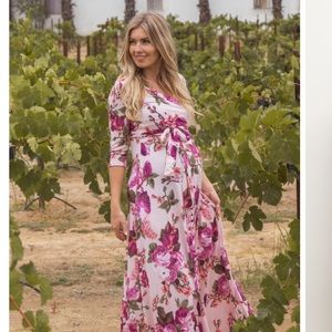 Pink blush maternity dress gown