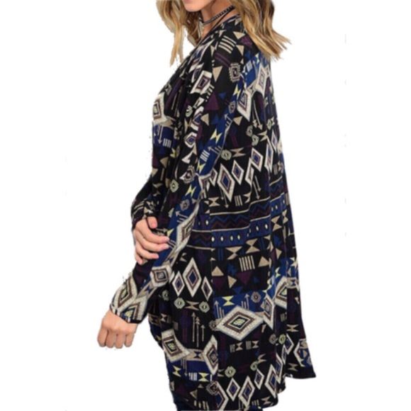 Best Seller Comfy MultiColor Navy Cozy Cardigan - Picture 2 of 3