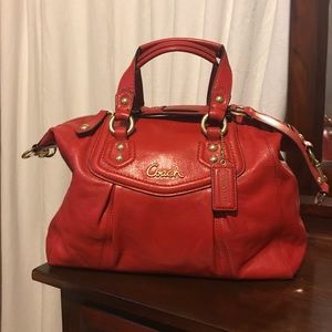 New Coach red leather satchel