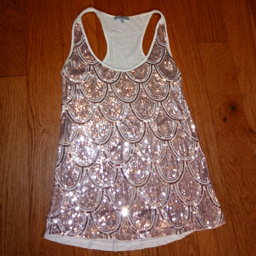 Charlotte Russe razor back sparkle shirt
