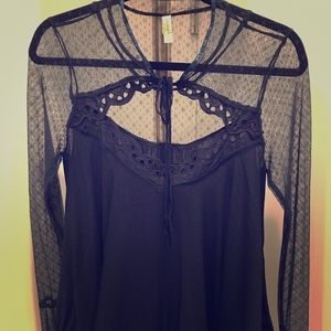Free people babydoll top with tie