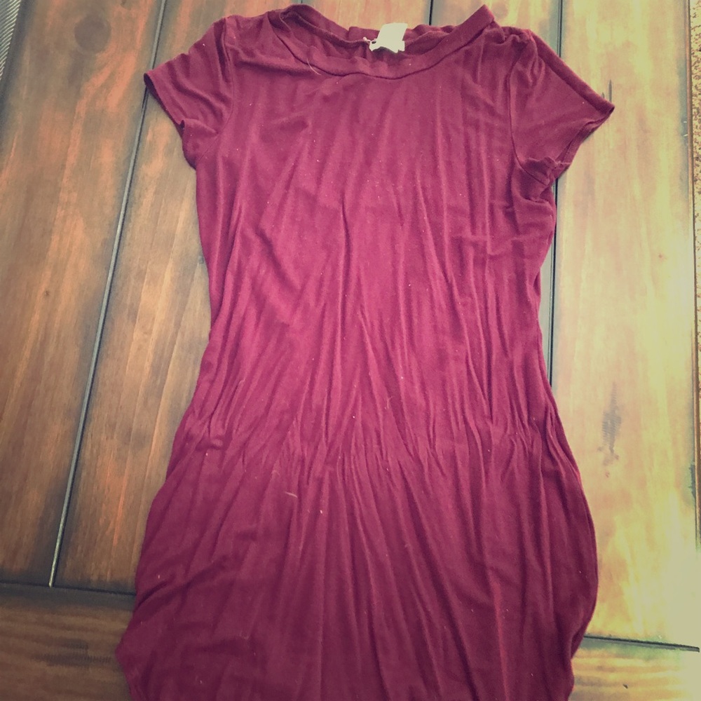 Burgundy t shirt dress