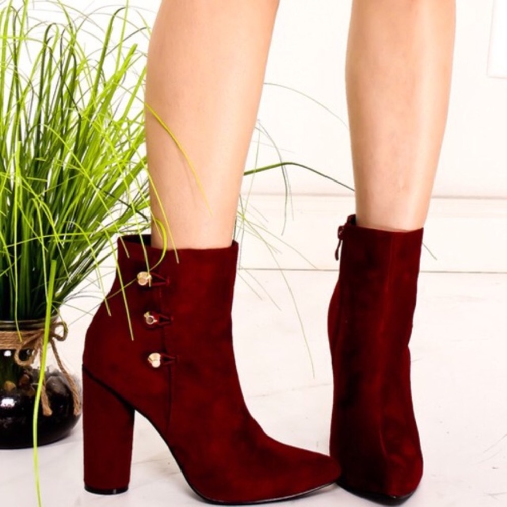🌼NWT Suede Burgundy Pant Boot - Picture 4 of 5