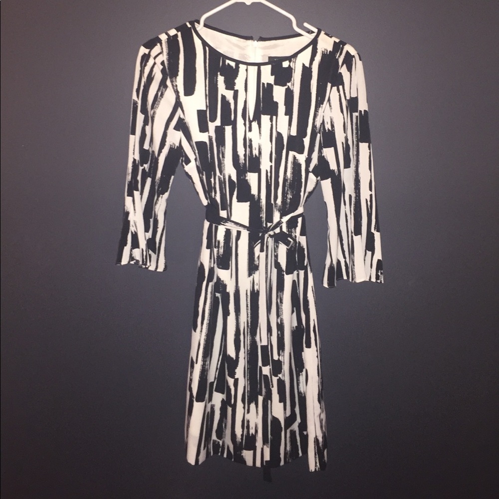 Tahari black and white dress