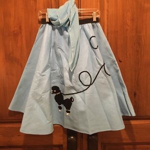Girls Poodle skirt and chiffon scarf