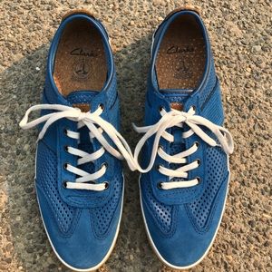 Clarks Men's Blue Leather Walking Shoes, 9.5M