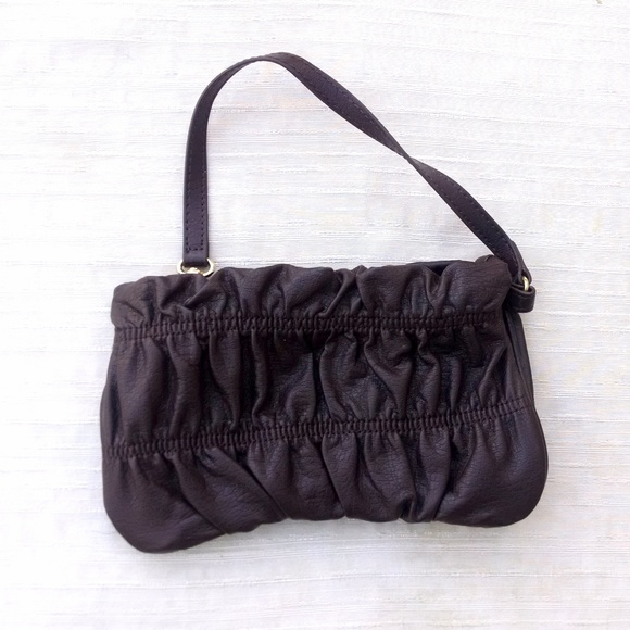 Jessica McClintock Brown Faux Leather Wristlet - Picture 2 of 3