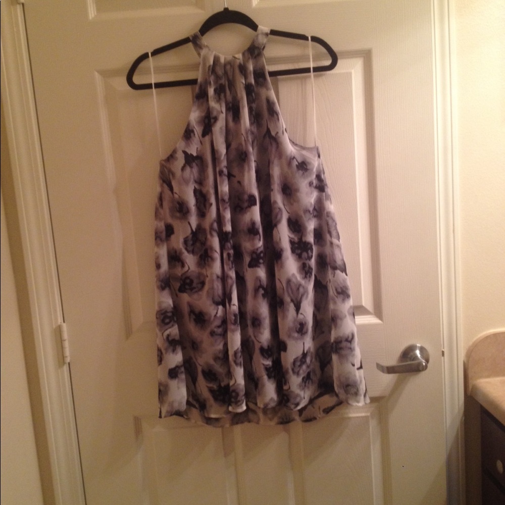 Floral Print High Neck Sleeveless Dress Size Small