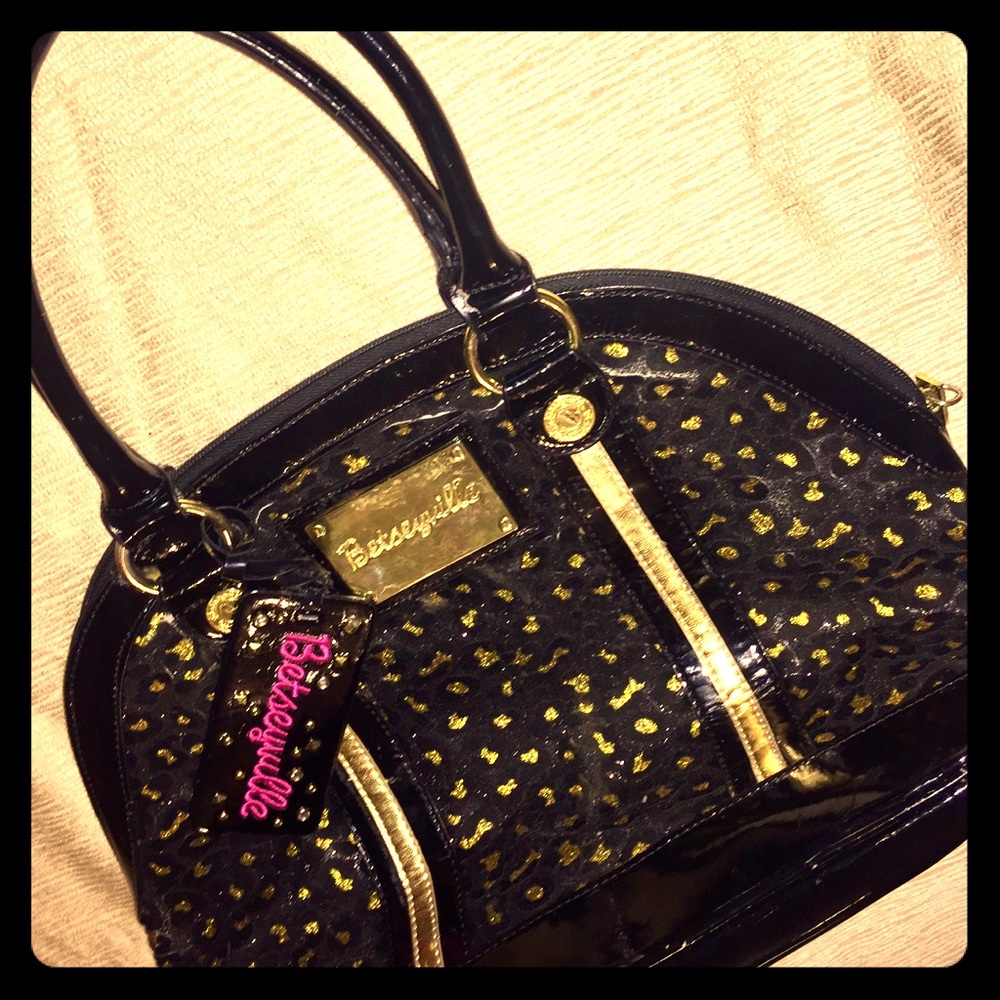 Betsy Johnson Medium Satchel. Leopard Print Design