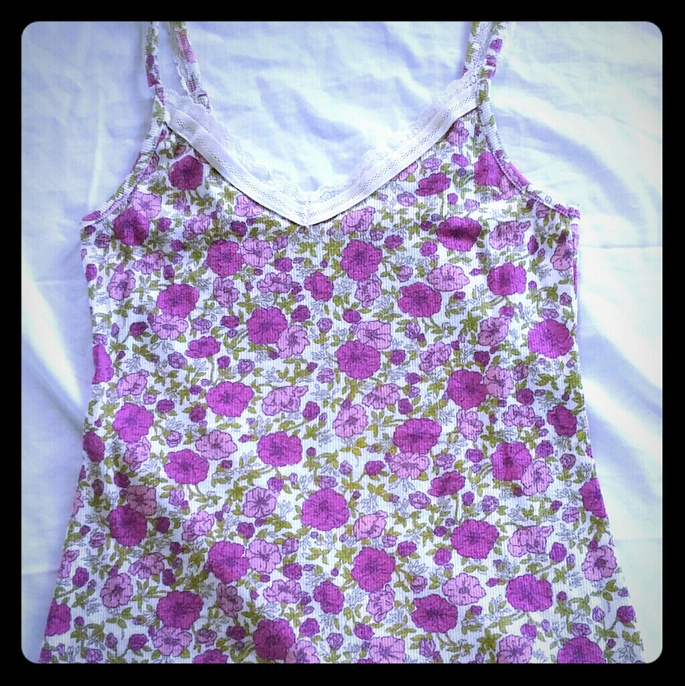 Old Navy Purple Flower Tank Top