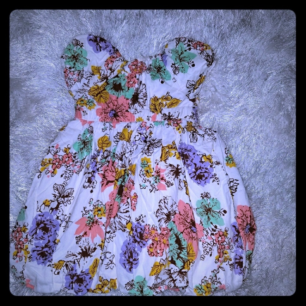 Beautiful  floral corduroy bubble dress