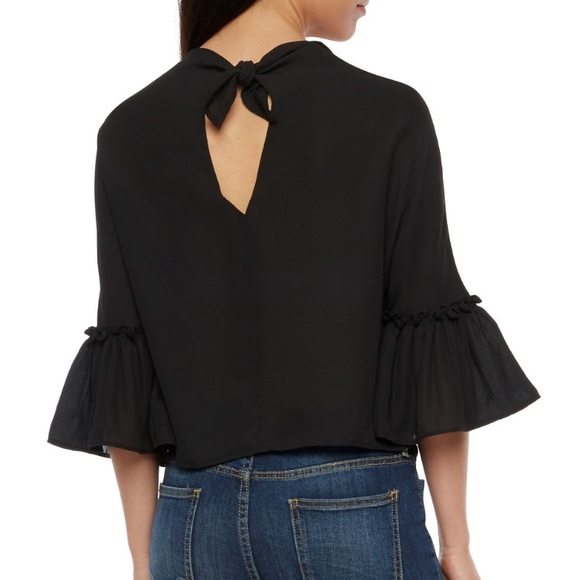 Clearance! Adorable Peasant Boho Tie Back Blouse New - Picture 3 of 3