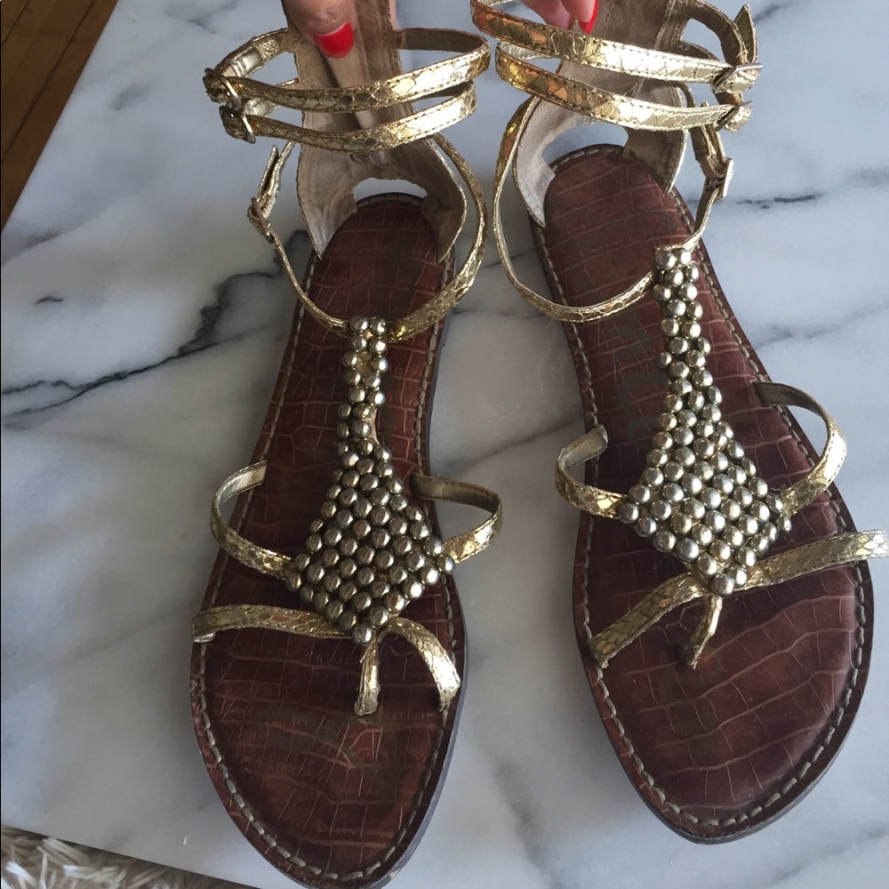 Gold Sam Edelman gladiator sandals